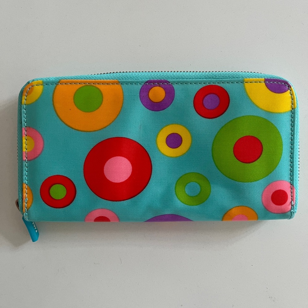 PYLONES Paris Crea Crea Zip Around Wallet Pop Art Colourful Circle Pattern
